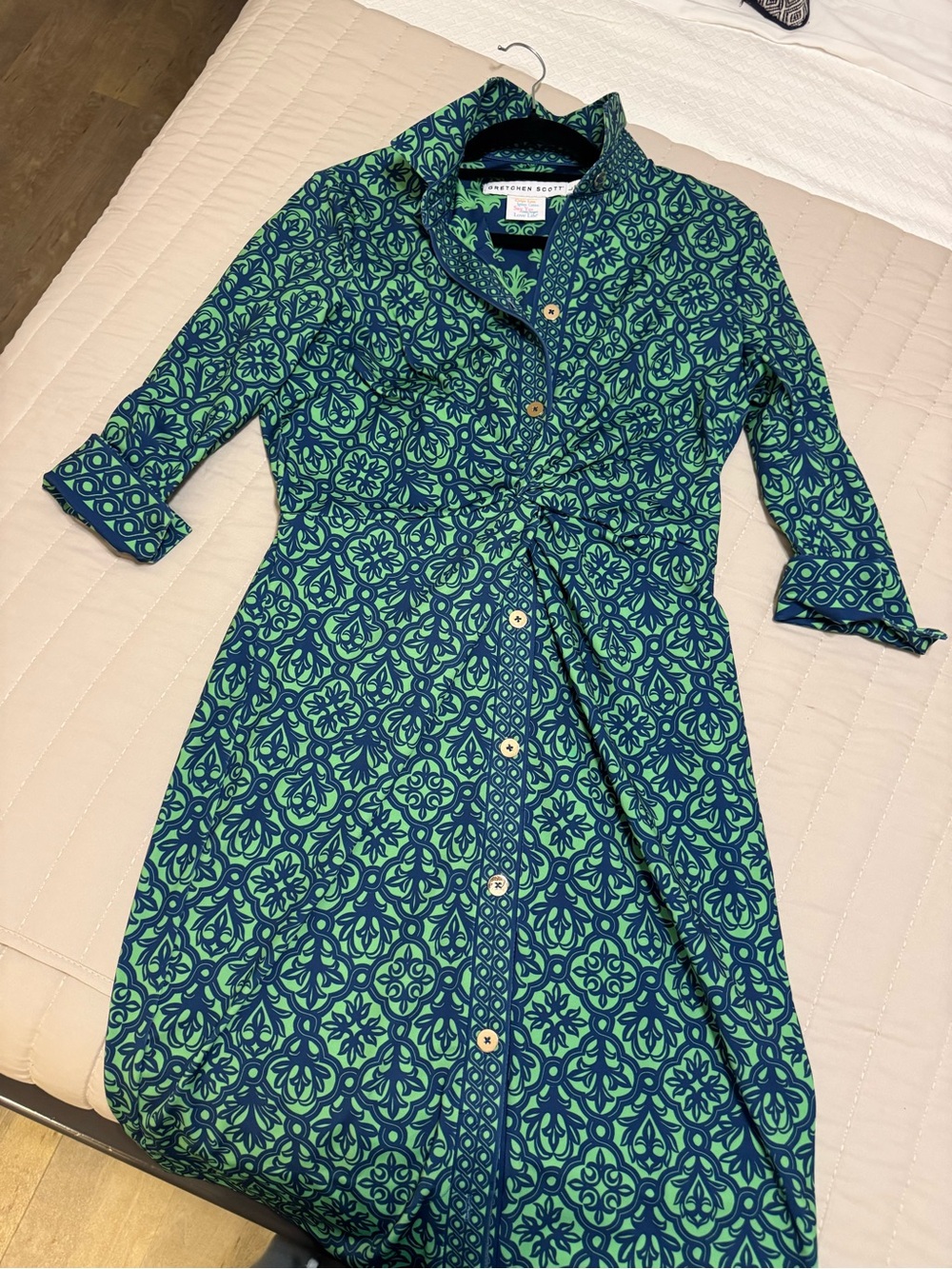 Gretchen Scott Twist & Shout Wall of Secrets Dress Navy Kelly Size L